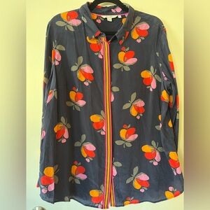 Boden Silk Floral Blouse - Size 16 US